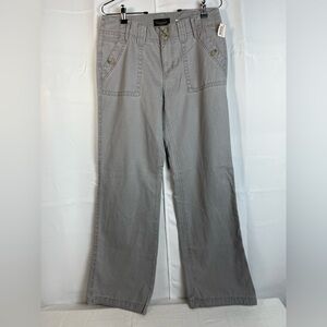 Eddie Bouer Womens 100% Cotton Flare Gray Pants Size 6 New